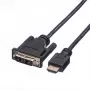 Cabo adaptador ROLINE HDMI para DVI-D (Single Link) - 1,5 m - preto (11.04.5516)
