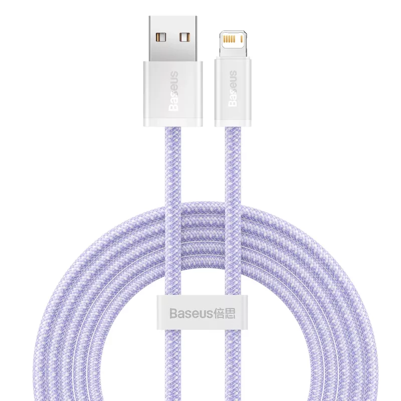 Cabo Baseus Dynamic USB para Lightning, 2,4 A, 2 m (violeta)