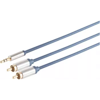 Cabo de áudio ShiverPeaks 30833-MHQ-slim — 3,00 m, jack de 3,5 mm para ficha RCA