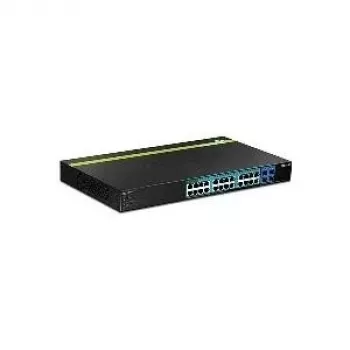 TRENDnet TPE TPE-2840WS Switch Web Smart PoE+ de 28 portas Gigabit - Switch - Gerido - 4 x 10/100/1000 (PoE+) + 20 x 10/100/1000 (PoE) + 4 x SFP - Secretária, montagem em rack - PoE+