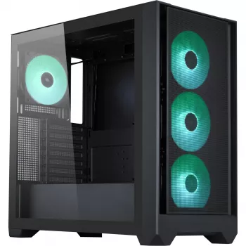 Caixa de PC Silentware Flow 110 A-RGB preto — caixa mid-tower, painel lateral em vidro temperado