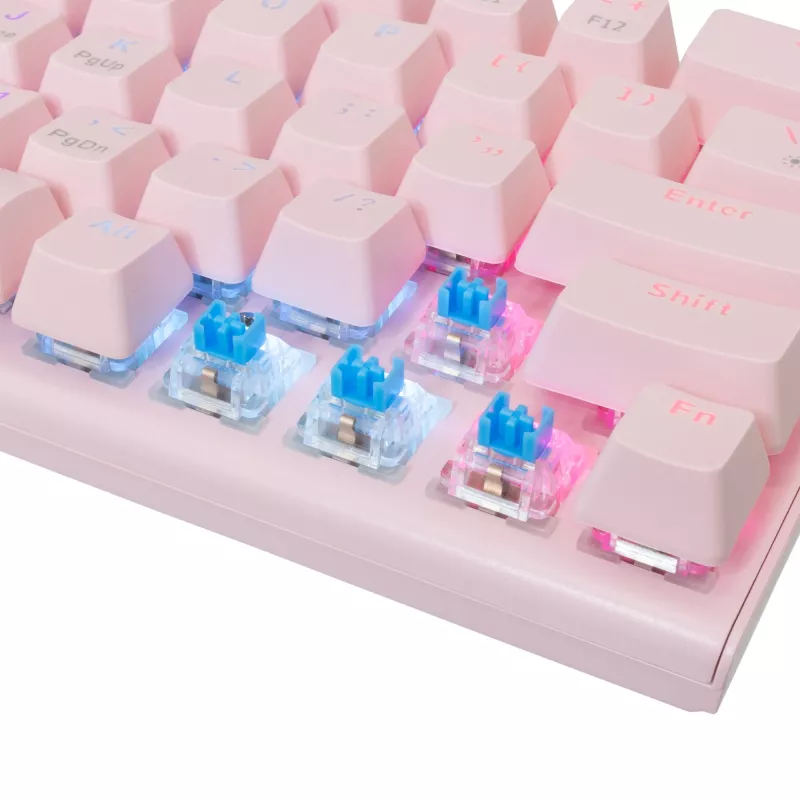 Teclado mecânico para gaming White Shark Wakizashi GK-002421V2 rosa layout US-Blue