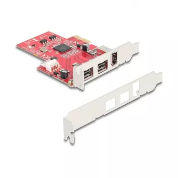 DeLOCK 90738 Adaptador PCIe Firewire interno IEEE 1394 vermelho
