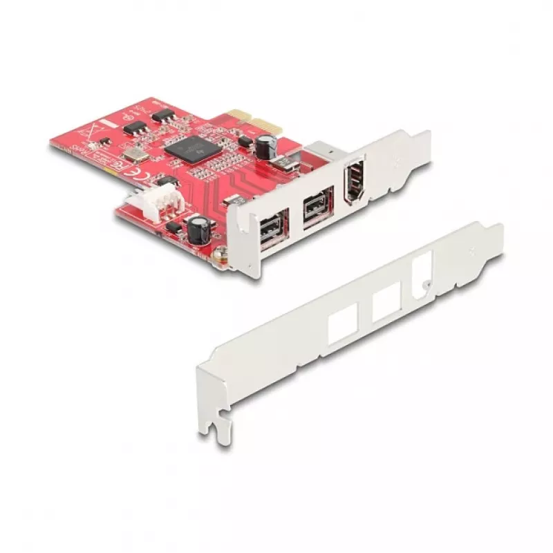 DeLOCK 90738 Adaptador PCIe Firewire interno IEEE 1394 vermelho