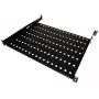 Prateleira fixa 19 polegadas 1U Alantec SA-P-19-1U-650-4-C-02, 650mm de profundidade, montagem em 4 pontos, preta