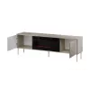 Móvel de TV com lareira Cama Meble TRESSE 180x40x54,5 cm — moldura preta, tampo em cashmere mate