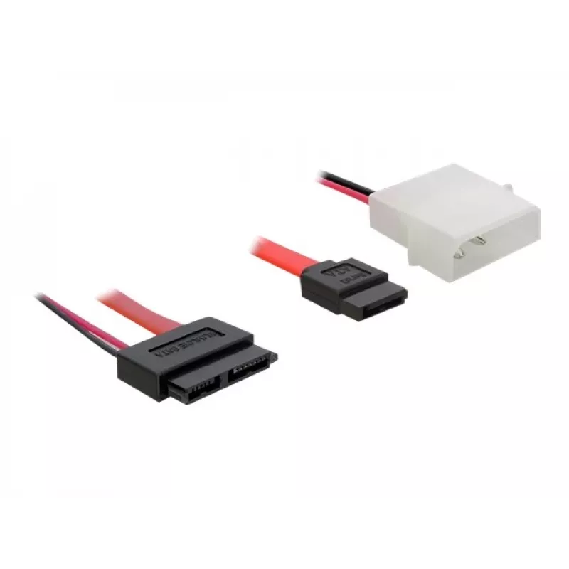 Cabo SATA Slimline ALL-in-One Delock - Cabo SATA - Slimline SATA, ficha de alimentação interna de 4 pinos (5 V)