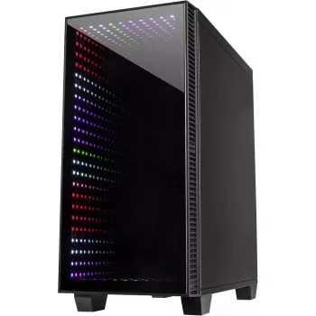 Caixa INTER-TECH X-608 INFINITY MICRO, microATX, RGB, frente e painel lateral em vidro temperado, sem fonte de alimentação