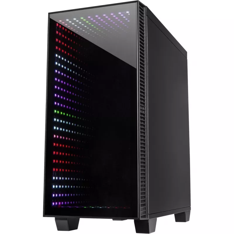 Caixa INTER-TECH X-608 INFINITY MICRO, microATX, RGB, frente e painel lateral em vidro temperado, sem fonte de alimentação