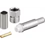 Goobay 11792 conector FME fêmea de crimpar para RG 58/U, pino dourado
