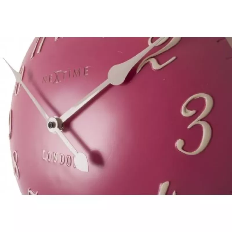NeXtime Relógio 3084rz London Arabic, Ø34,5 cm, parede, rosa/branco