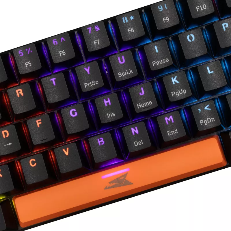 Teclado mecânico Baracuda Dolphin preto layout US com switches azuis
