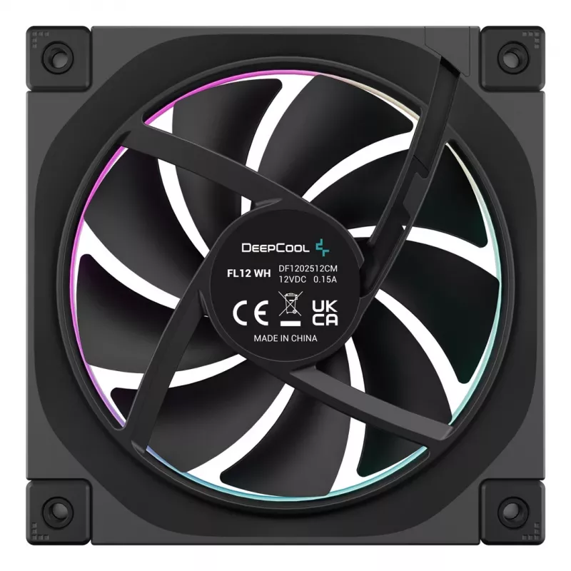 DeepCool FL12 ventoinha de caixa, 120 mm, 500–2150 rpm, 32 dB, FDB, 12 V, preto