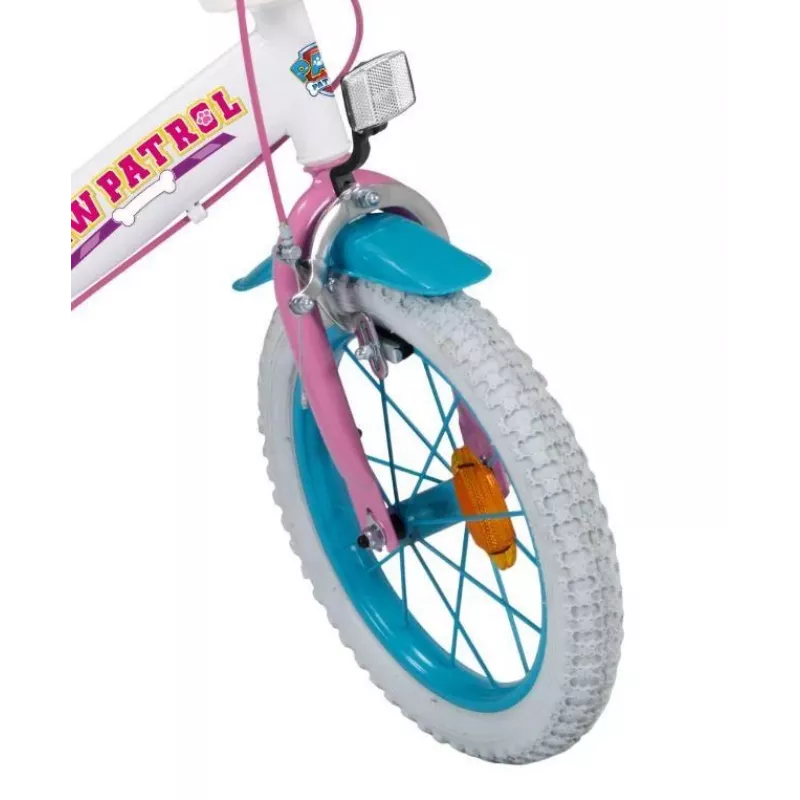 Bicicleta citadina para criança Toimsa PAW PATROL 14 polegadas aço, rodas insufláveis de 14 polegadas, travões de aro dianteiro/traseiro, cesto, assento para boneca, rodas de apoio