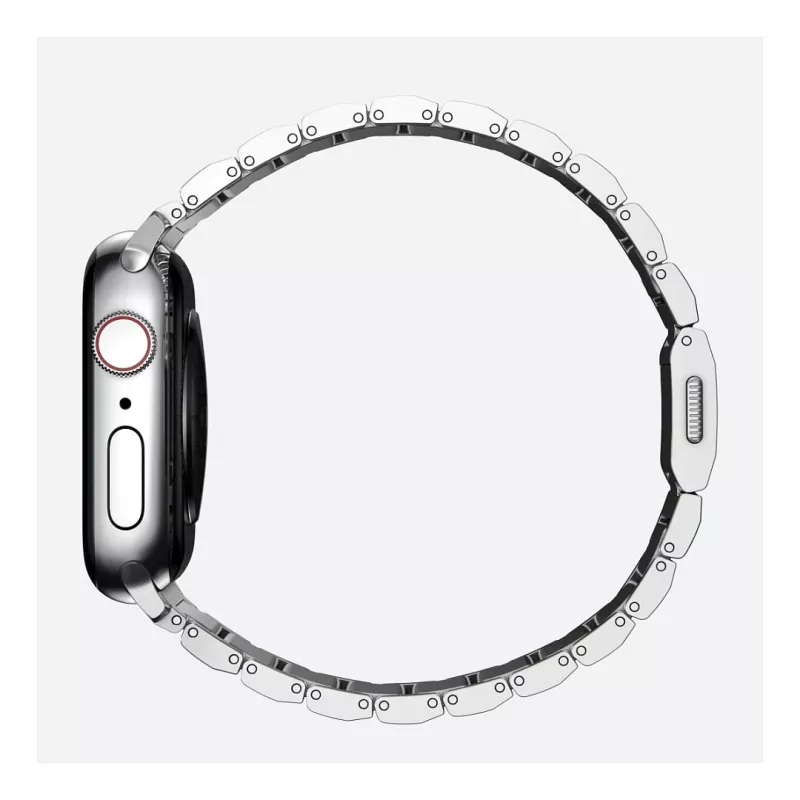 Pulseira Nomad NM1A4HSXS0 para relógio desportivo, aço inoxidável, prateada, largura 35 mm, 108,9 g