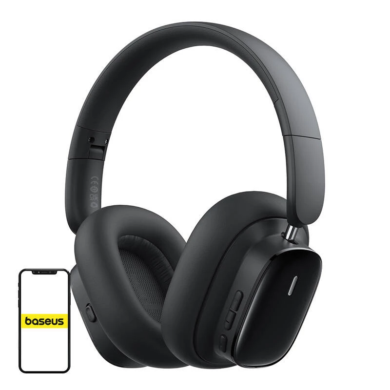 Headset Baseus Bowie H1i Auscultador com arco sem fios Chamadas/Música USB Type-C Bluetooth Preto