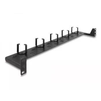 Painel de encaminhamento de fibra ótica DeLOCK 19 polegadas 1U preto montagem em rack 1U