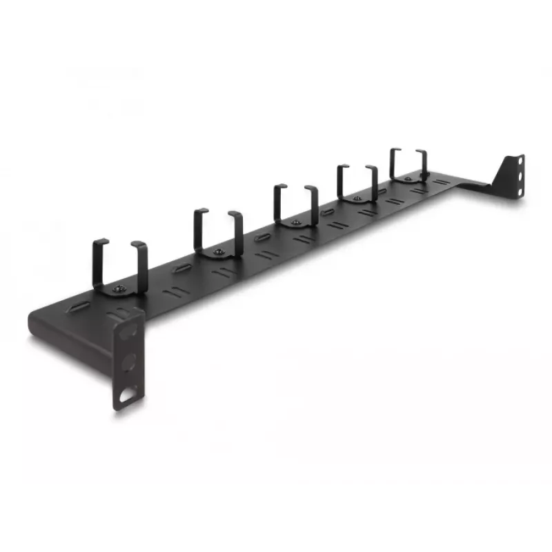 Painel de encaminhamento de fibra ótica DeLOCK 19 polegadas 1U preto montagem em rack 1U