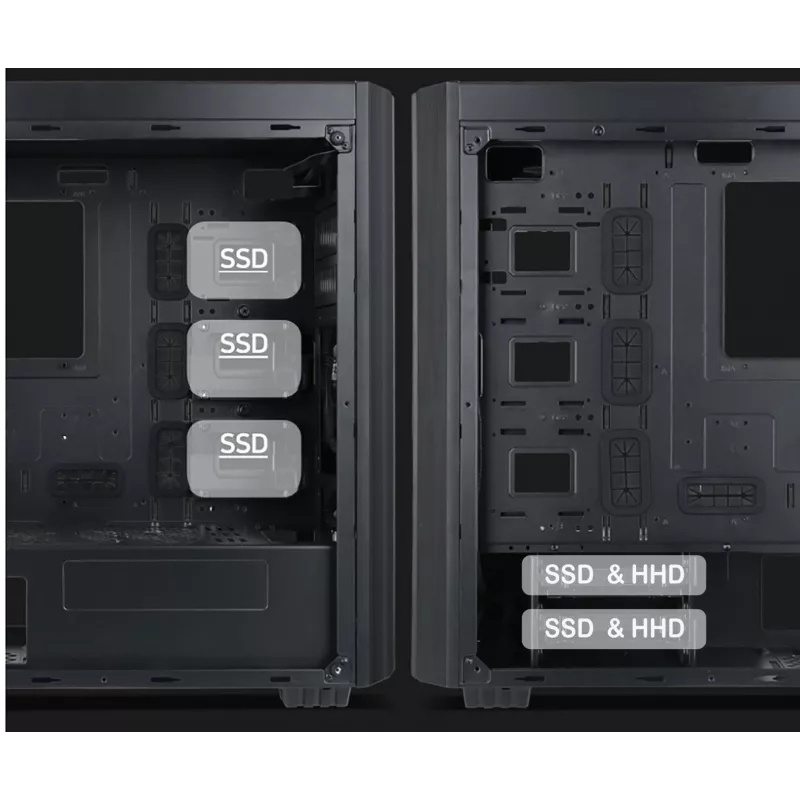 Caixa de computador Gembird Fornax K500 ATX, Midi-Tower, Preta