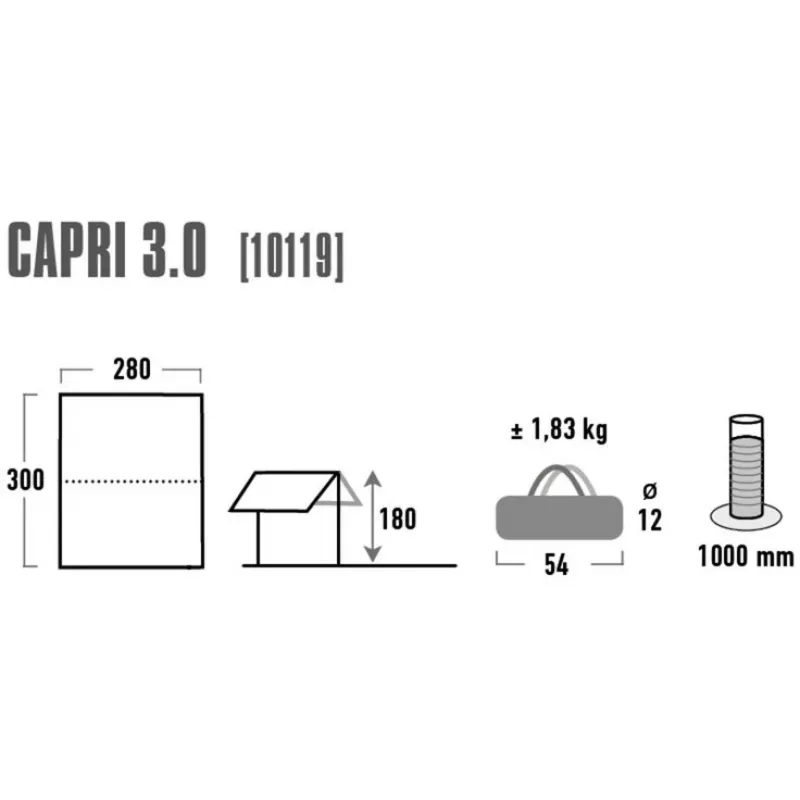 Vela de sombra Capri 3.0, UV80 (Alumínio/Cinzento)