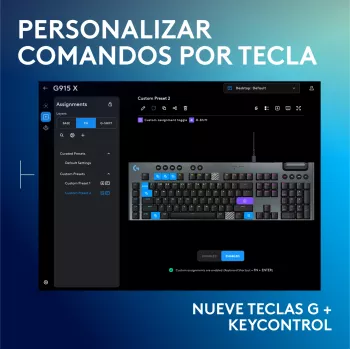 Teclado mecânico gaming com fios Logitech G915 X preto com iluminação RGB