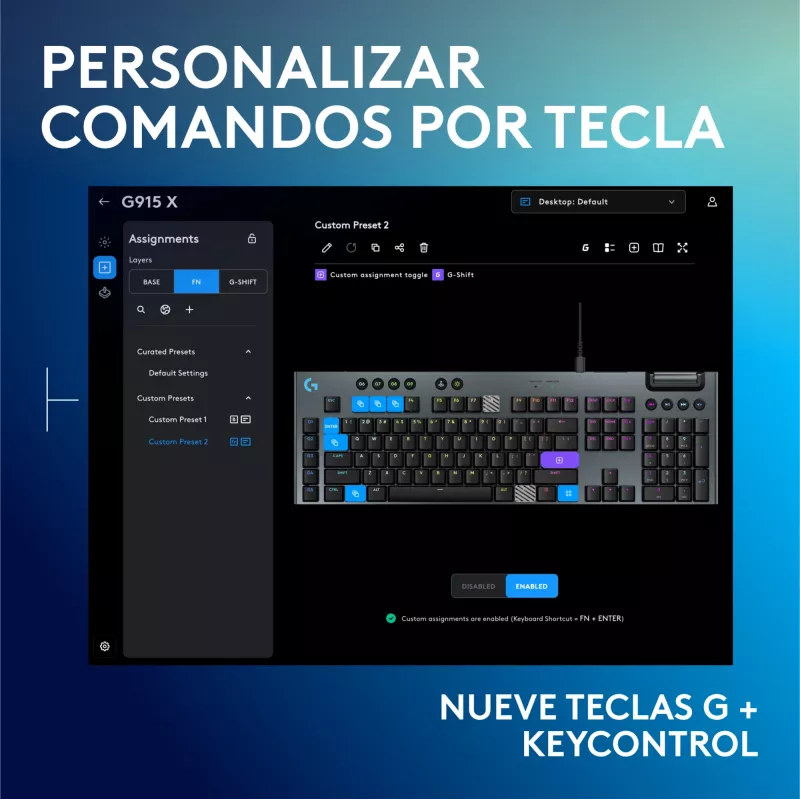 Teclado mecânico gaming com fios Logitech G915 X preto com iluminação RGB