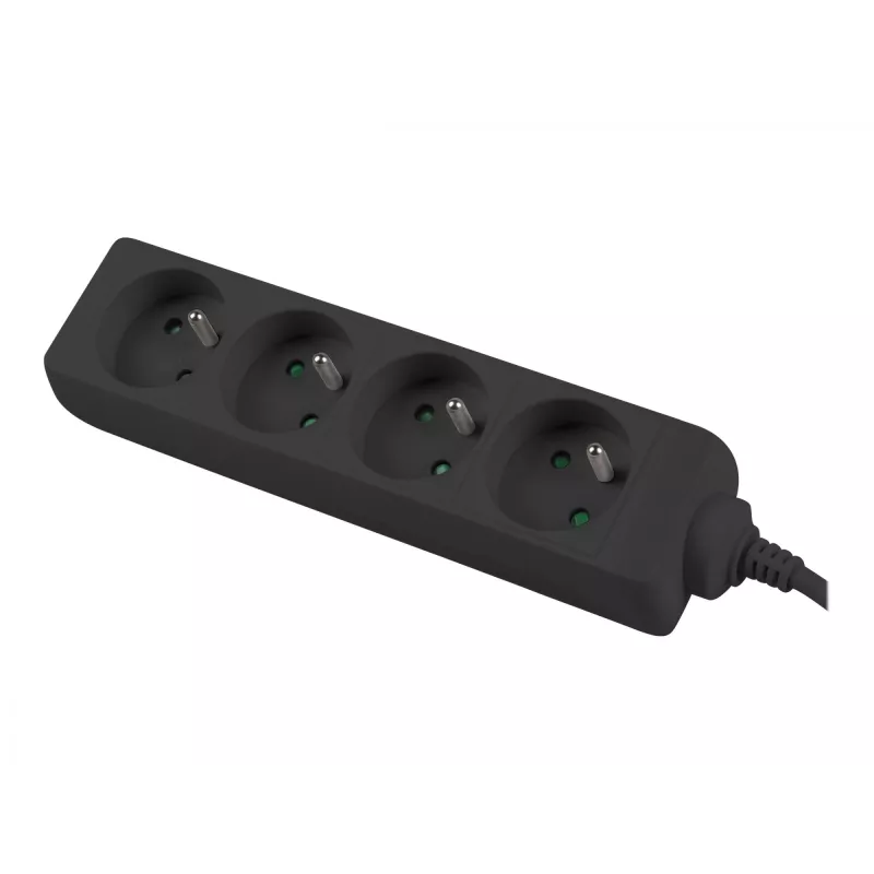 Extensão de energia Lanberg PS0-04E-0100-IEC-BK 1 m 4 tomadas AC interior preto