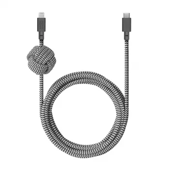Cabo Lightning native union NCABLE-KV-CL-ZEB 3 m Lightning para USB-A preto branco 140 g