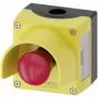 Botão cogumelo Siemens em caixa, com proteção amarela desbloqueio rotativo SIRIUS ACT 3SU1801-0NB00-2AC2 1 unid. (3SU1801-0NB00-2AC2)