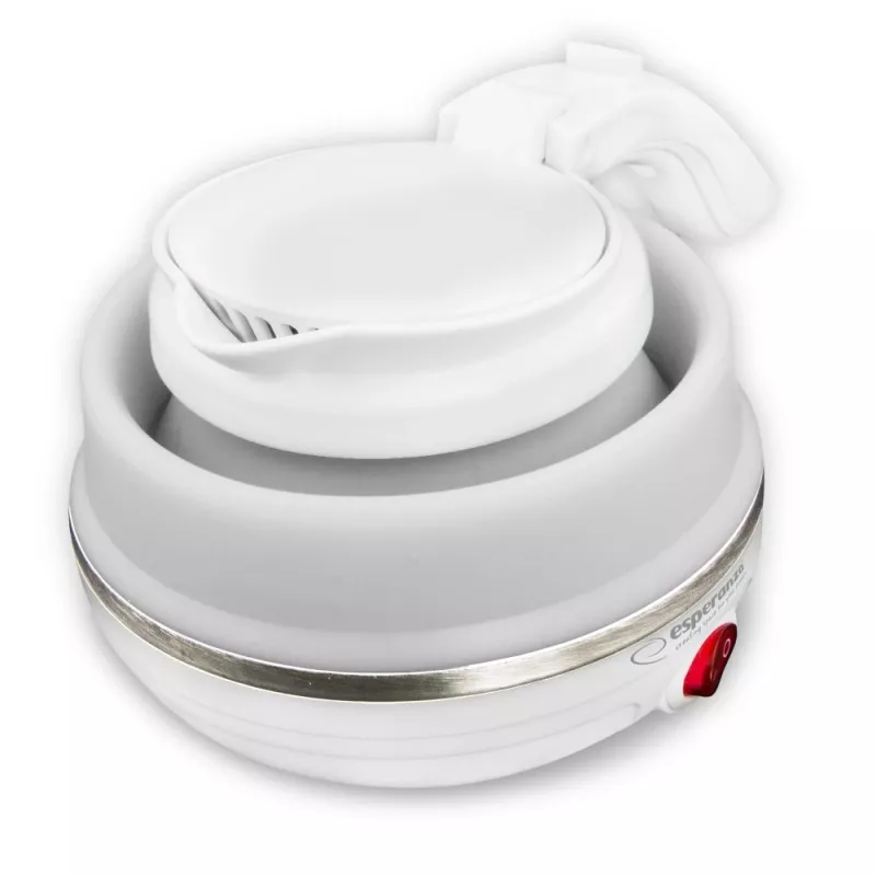Chaleira elétrica ESPERANZA EKK023 — 0,5 l, 750 W, branco, aço inoxidável e plástico