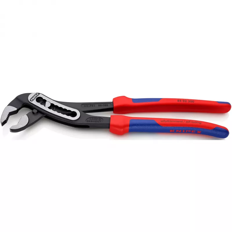 KNIPEX 88 02 300 – Alicate universal com junta ranhurada – 7 cm – 6 cm – aço – plástico – azul/vermelho