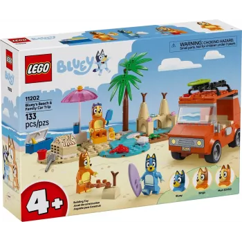 LEGO Bluey Carro Azul Passeio em Família 11202 — conjunto de jogo para brincadeira imaginativa