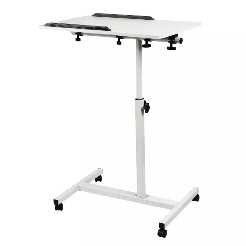Maclean suporte móvel para secretária/portátil, branco, altura ajustável 59-89 cm, máx. 30 kg, MC-121 W