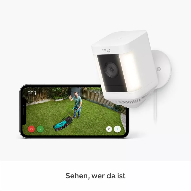 Câmara de vigilância de rede Ring Spotlight Cam Plus Plug-In para exterior