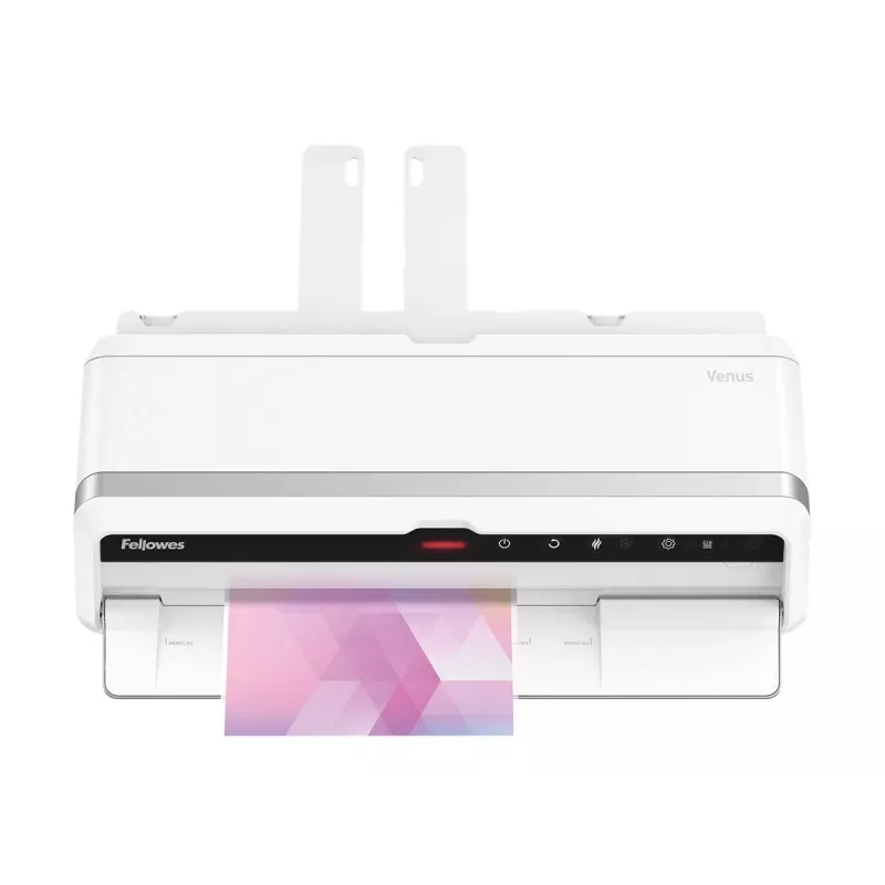 Plastificadora Fellowes Venus A3, 80–250 mícrons, com kit inicial de 10 bolsas de plastificação A4