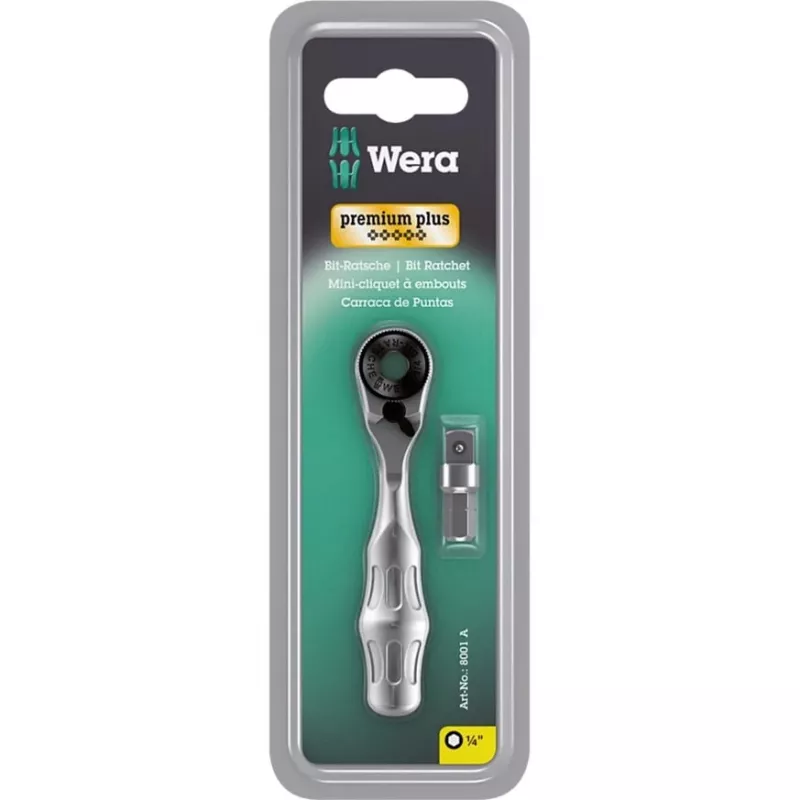 Wera 8001 A Zyklop Mini 1 chave de fendas de roquete para pontas
