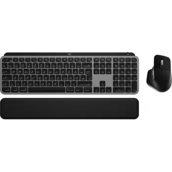 Logitech MX Keys S Combo para Mac, sem fios, conjunto de teclado e rato layout DE, teclas e funções otimizadas para macOS