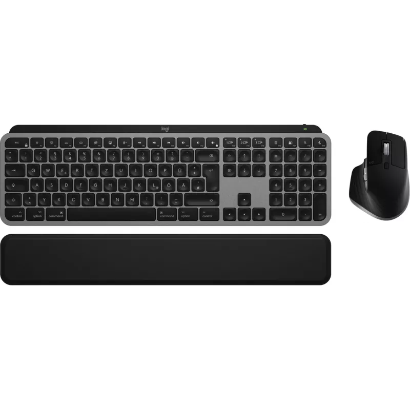 Logitech MX Keys S Combo para Mac, sem fios, conjunto de teclado e rato layout DE, teclas e funções otimizadas para macOS