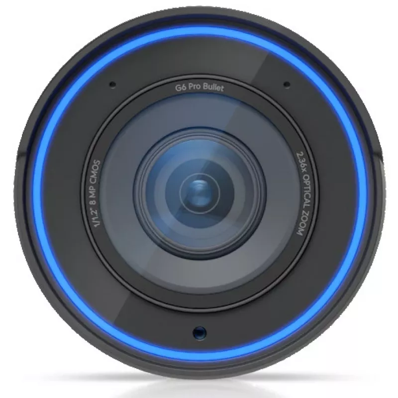 Câmara de vigilância IP UBIQUITI G6 Pro Bullet — 4K (3840×2160), com fios, interior/exterior, CMOS 1/1,2 polegadas, 5,9–13,8 mm, zoom ótico 2,36x, montagem em teto/parede/mastro