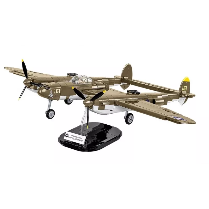 Blocos de construção Cobi Lockheed P-38H Lightning Set 5763 — maquete à escala, modelo de avião colecionável