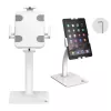 Suporte de secretária/parede para tablet MACLEAN MC-468W, branco, para tablets de 7,9–11 polegadas, conjunto de fixação e montagem, inclinação ajustável