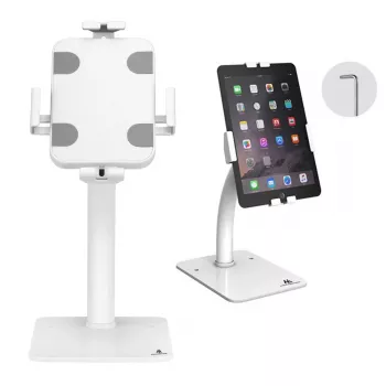 Suporte de secretária/parede para tablet MACLEAN MC-468W, branco, para tablets de 7,9–11 polegadas, conjunto de fixação e montagem, inclinação ajustável
