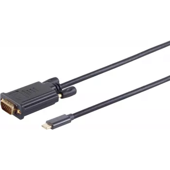 Cabo VGA ShiverPeaks BS10-59025 1 m USB C VGA (D-Sub) preto