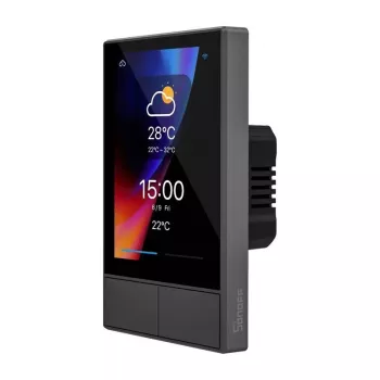 Painel de controlo inteligente Wi-Fi de parede Sonoff NSPanel preto 120 mm