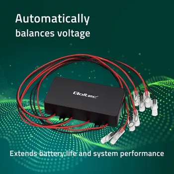 Equalizador de tensão QOLTEC 51098 para sistemas de 48V — equalizador de baterias 4×12V