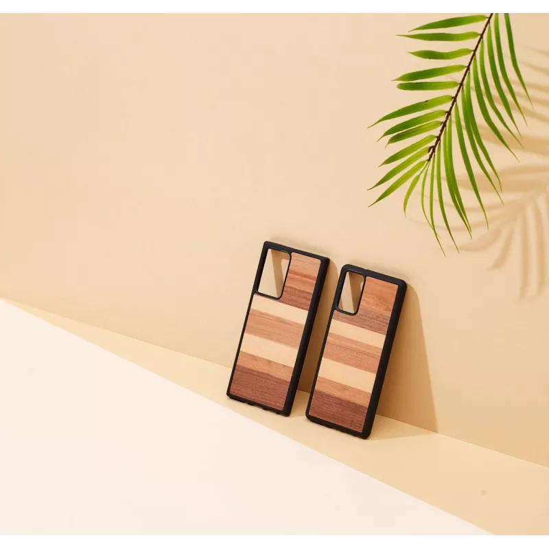 Capa protetora Man and Wood para Samsung Galaxy Note 20 Ultra — acabamento em madeira preta