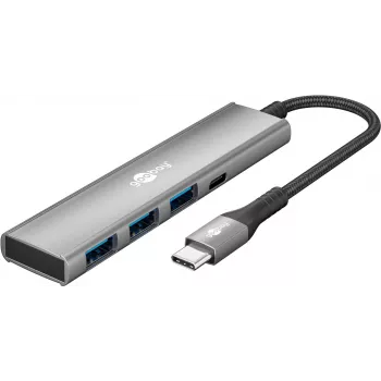Hub USB slim de 4 portas Goobay USB-C para/USB-A 5 Gbit/s - -Plug> 1x (76562)