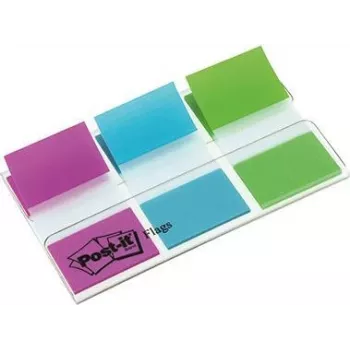3M Post-it Index 680ROYEU Marcadores On-the-Go com dispensador, 25,4 x 43,2 mm, roxo/azul/verde, 60 marcadores