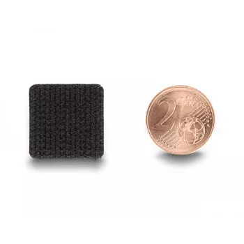 Pontos de velcro DeLOCK quadrados autoadesivos 64 unid. preto
