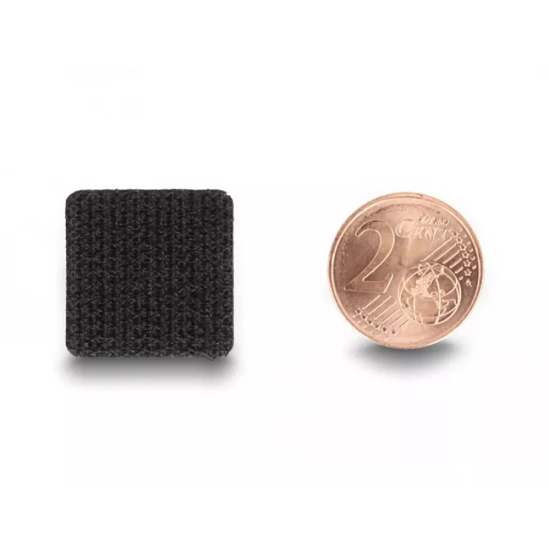 Pontos de velcro DeLOCK quadrados autoadesivos 64 unid. preto